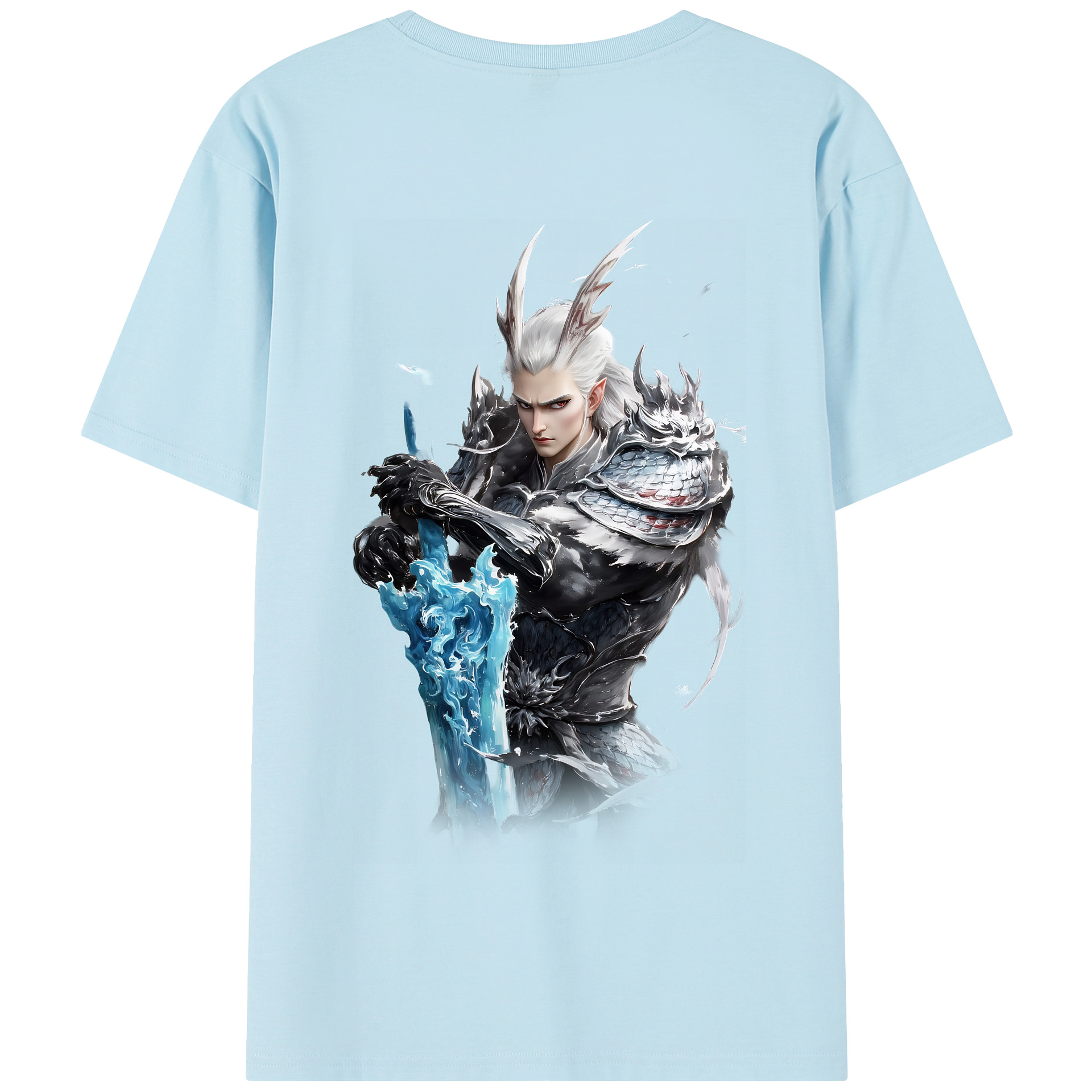 （画像用） Ne Zha 2 ナタ 魔童の大暴れ 綿100％半袖Tシャツ（背面プリント）